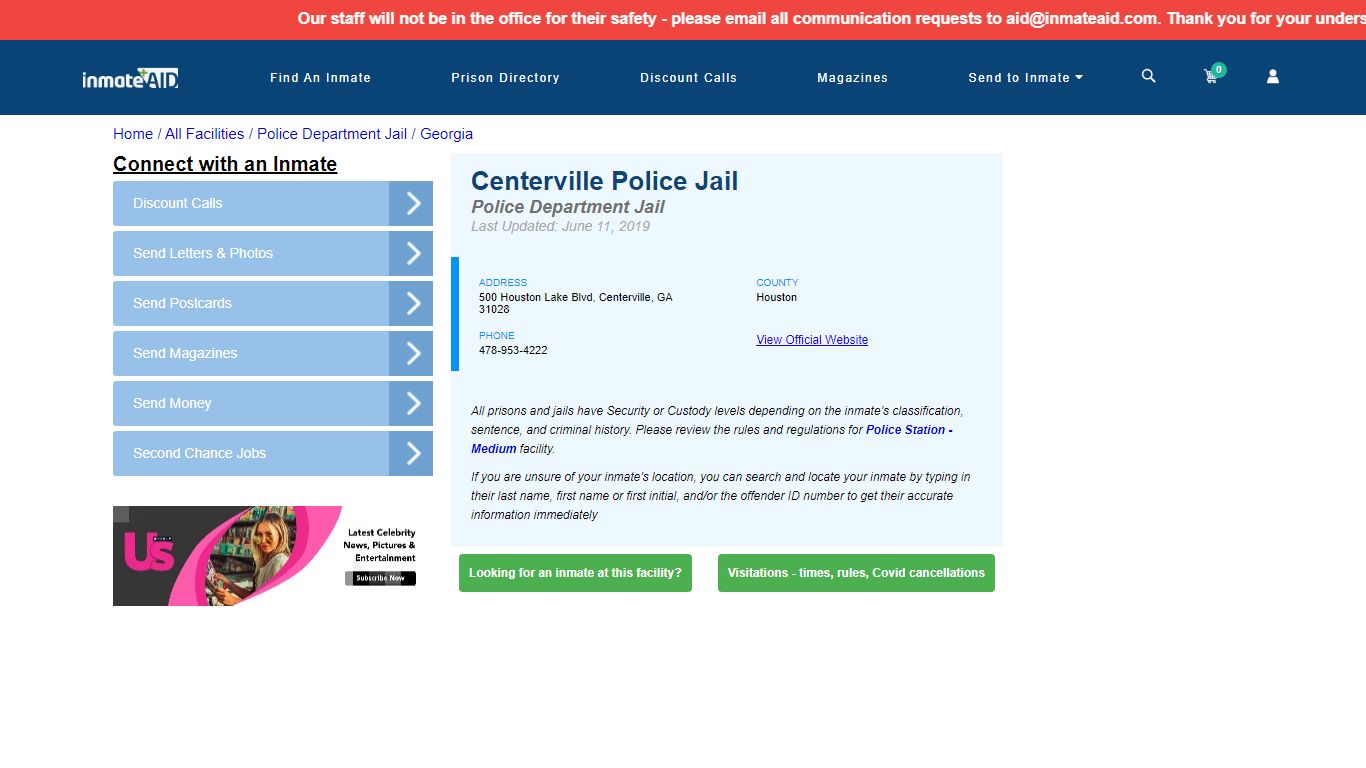 Centerville Police Jail & Inmate Search - Centerville, GA