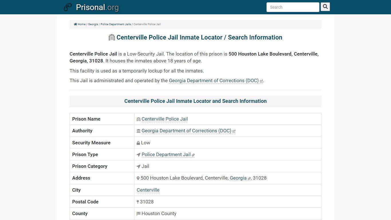 Centerville Police Jail-Inmate Locator/Search Info, Phone ...